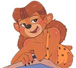  &lt;3 &lt;3_eyes 2017 4_fingers anthro bear bedroom_eyes breasts brown_fur brown_hair caveman digital_media_(artwork) disney female fur hair half-closed_eyes hua leaning leaning_forward licking licking_lips mammal one_breast_out open_mouth rebecca_cunningham seductive simple_background sweat talespin tongue tongue_out white_background 