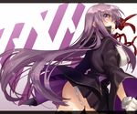  ass bb_(fate)_(all) bb_(fate/extra_ccc) breasts commentary_request fate/extra fate/extra_ccc fate_(series) gloves hair_ribbon highres hino_hinako large_breasts long_hair looking_back panties purple_eyes purple_hair ribbon skirt solo underwear 
