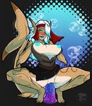  5_toes abstract_background anthro arofexdracona big_breasts blue_eyes blue_nipples blue_tongue blush breasts brown_scales brown_tail bubble clothed clothing crouching dildo exposed_breasts female fin fish full-length_portrait hair hair_over_eye long_tail marine masturbation motion_lines nipples partially_clothed penetration portrait pussy pussy_juice scales sex_toy shark sharp_teeth solo tail_fin teeth toes toying_self vaginal vaginal_masturbation vaginal_penetration white_hair 