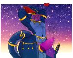 abs absurd_res anthro athletic athletic_anthro balls beak big_balls big_butt big_penis blep bodily_fluids bubble_butt butt capcom clothed clothing digital_media_(artwork) dragon dripping ear_piercing erection european_mythology flying_wyvern fur genital_fluids genitals gold_(metal) gold_jewelry golden_accessories harem harem_clothing harem_jewelry harem_outfit harem_veil hi_res humanoid_genitalia humanoid_penis ineffective_bottomwear ineffective_clothing ineffective_loincloth jewelry looking_at_viewer male monster_hunter mythological_creature mythological_scalie mythology nargacuga nude penis piercing precum precum_drip scalie simple_background smile smolreapy solo sweat sweatdrop tail text thick_thighs tongue tongue_out translucent translucent_clothing tuft veil western_dragon wide_hips