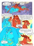  anthro comic day detailed_background digital_media_(artwork) duo english_text feline female genie green_eyes lizard lying male mammal nude open_mouth outside reptile saber-toothed_cat scalie smile teeth text tongue zummeng 