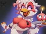  2017 animatronic anthro avian female five_nights_at_freddy&#039;s freddy_fazbear&#039;s_pizzeria_simulator funtime_chica_(fnaf) funtime_cupcake_(fnaf) machine robot video_games xnirox 