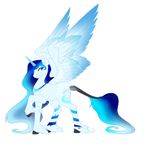  blue_eyes blue_hair equine feathered_wings feathering feathers female feral fur fuyusfox gradient_hair hair horn mammal my_little_pony snowflake solo tail_tuft tuft white_fur winged_unicorn wings 