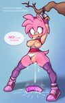  2017 amy_rose anthro argento bdsm bondage bound breasts clothed clothing eroticphobia female hedgehog mammal masturbation nipples open_shirt orgasm_denial panties panties_aside pussy_juice sex_toy solo sonic_(series) sonic_boom standing underwear underwear_aside vibrator 