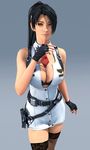  1girl 3d black_hair breasts large_breasts momiji_(ninja_gaiden) ninja_gaiden ponytail solo uegu 