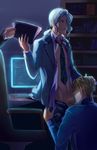  3boys akubaka e erection fellatio hand_on_head male_focus multiple_boys penis suit tiger_&amp;_bunny yaoi 