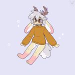 1:1 2024 antlers chibi clothing fleur_(fleurfurr) fleurfurr fur grey_tail hair hi_res horn jackalope lagomorph mammal multicolored_body multicolored_ears multicolored_fur pawpads pink_body pink_ears pink_fur pink_nose sweater tail topwear two_tone_ears two_tone_tail white_body white_fur white_hair white_tail yellow_body yellow_ears yellow_eyes yellow_fur yellow_pawpads