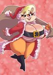  2017 anthro bag big_breasts blonde_hair breasts buckteeth christmas clothing female hair hat hi_res holidays joelasko lagomorph looking_at_viewer looney_tunes mammal mature_female open_mouth patricia_bunny pink_nose rabbit santa_hat short_stack slightly_chubby solo teeth the_looney_tunes_show thick_thighs warner_brothers 