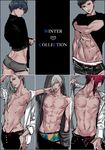 a3! abs arisugawa_homare ass bare_chest black_hair boxer_briefs briefs contrapposto edging_briefs grey_background hair_over_one_eye hood hoodie jacket kitazawa_k lace_briefs lingerie long_hair looking_back male_focus male_underwear mikage_hisoka multiple_boys nipples open_clothes open_jacket pants_pull parted_lips red_hair sidelocks silver_hair simple_background standing takato_tasuku toned toned_male tsukioka_tsumugi underwear undressing yukishiro_azuma 