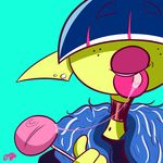  alien big_lips candy drooling female food freckles lips lollipop not_furry ota_(artist) saliva solo 