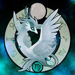  ambiguous_gender blue_eyes dragon feathered_wings feathers fennecsilvestre feral grey_scales mercury scales solo virgo_(symbol) virgo_(zodiac) wings 