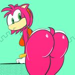  amy_rose big_butt breasts butt clothing dress female ota_(artist) presenting presenting_hindquarters solo sonic_(series) 