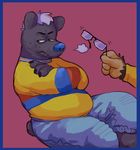  bear blue_nose clothing eyewear fur glasses glitter_trap_boy glitter_trap_boy_(character) grey_fur invalid_tag mammal overweight slightly_chubby sugary_hot-dog_(character) 