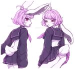 3rdperson_iz ahoge anthro asian_clothing athletic athletic_female biped black_bottomwear black_clothing black_crop_top black_eyebrows black_inner_ear black_legwear black_shirt black_skirt black_thigh_highs black_topwear blush blush_lines bottomwear breasts butt clothed clothed_anthro clothed_female clothing cloud crop_hoodie crop_top east_asian_clothing embarrassed eyebrow_through_hair eyebrows eyelashes eyelashes_through_hair feet female female_anthro fingers fluffy fully_clothed fully_clothed_anthro fully_clothed_female fur furgonomics glistening glistening_eyes hair happy hi_res japanese_clothing japanese_school_uniform kemono lagomorph legwear leporid long_ears long_sleeves looking_aside mammal midriff panties pattern_bottomwear pattern_clothing pattern_panties pattern_underwear paws pink_eyes pink_hair portrait pupils rabbit school_uniform scut_tail serafuku shirt short_hair short_tail skimpy skirt sky skyscape solo striped_bottomwear striped_clothing striped_panties striped_underwear stripes tail tail_over_skirt tail_under_skirt tail_upskirt thigh_highs topwear translucent translucent_hair underwear uniform upskirt white_body white_clothing white_fur white_legwear white_thigh_highs