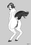  2017 animal_genitalia animal_pussy anus breasts dock dotoro_(artist) equine equine_pussy female hair horse humanoid in_heat looking_back mammal nude pussy pussy_juice pussy_juice_drip raised_tail satyr solo 