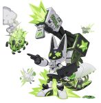 2024 anthro biped cannon domestic_cat felid feline felis fur green_eyes hi_res kemono lordyanyu male mammal ranged_weapon robot_anthro small_body solo weapon white_body white_fur