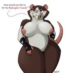  anthro armello badroy big_breasts breasts buckteeth claws clothing dialogue english_text evil_grin eyeshadow female gloves griotte_(armello) looking_at_viewer makeup mammal mostly_nude nipples overweight overweight_female pussy rat rodent smile solo talking_to_viewer teeth text thick_thighs torn_clothing wide_hips yellow_sclera 