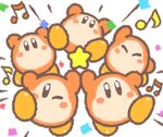  5boys animated animated_gif kirby_(series) male_focus multiple_boys musical_note nintendo star tagme transparent_background waddle_dee 