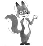 1:1 2020 absurd_res breasts canid canine cheek_tuft chest_tuft dark_legs efradraws english_text facial_tuft featureless_breasts featureless_crotch feet female fox foxy_(foxy_asso) hi_res holding_object mammal open_mouth open_smile simple_background smile solo standing text toes toilet_paper tuft