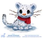  2017 ambiguous_gender black_eyes branch carrot coal cryptid-creations feline feral food humor leopard mammal pun scarf simple_background snow snow_leopard solo vegetable white_background 