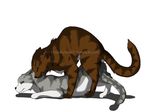  brown_fur cat feline female feral fur grey_fur hawkfrost_(warriors) ivypool_(warriors) male male/female mammal sex thathornycat warriors_(cats) 