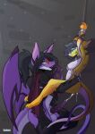 absurd_res ambiguous_gender anthro bat bodily_fluids cuff_(restraint) cum cum_in_ass cum_inside duo fallout genital_fluids handcuffed handcuffs hi_res hypnosis hypnotic_eyes intersex intersex/intersex maleherm mammal metal_cuffs microsoft mind_control minze night_stalker_(fallout) paws prison prisoner restraints tidko tongue tongue_out