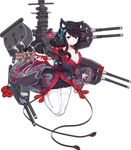  animal_ears azur_lane bangs bell black_hair black_kimono blue_eyes bow breasts butterfly_hair_ornament cat_ears cleavage collarbone eyebrows_visible_through_hair full_body fusou_(azur_lane) hair_bow hair_ornament holding japanese_clothes jingle_bell kimono large_breasts long_hair looking_at_viewer low_ponytail machinery obi official_art open_mouth rain_lan ribbon-trimmed_clothes ribbon_trim sash side_ponytail solo swept_bangs tachi-e tassel thighhighs transparent_background turret white_legwear wide_sleeves zettai_ryouiki 