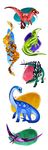  allosaur allosaurus ambiguous_gender brachiosaurus chibi cute dinosaur feathered_dinosaur fennecsilvestre feral parasaurolophus pteranodon raptor sauropod sharp_teeth star stegosaurus teeth theropod 