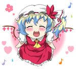  :d ^_^ alternate_wings blush closed_eyes cosplay flandre_scarlet flandre_scarlet_(cosplay) hat heart konton_nabe multicolored_hair musical_note nia_teppelin open_mouth short_hair side_ponytail smile solo tengen_toppa_gurren_lagann touhou wings 