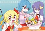  bad_id bad_pixiv_id blonde_hair blue_eyes blue_hair braid chibi china_dress chinese_clothes crescent crescent_hair_ornament dress flandre_scarlet food fruit hair_ornament hong_meiling ice_cream in_food izayoi_sakuya long_hair maid maid_headdress minigirl multiple_girls patchouli_knowledge ponytail popsicle purple_eyes purple_hair red_eyes red_hair remilia_scarlet short_hair side_ponytail silver_hair tima touhou twin_braids wings 