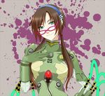  bad_id bad_pixiv_id blue_eyes bodysuit brown_hair evangelion:_2.0_you_can_(not)_advance glasses green_bodysuit green_eyes hairband hmr long_hair makinami_mari_illustrious neon_genesis_evangelion plugsuit rebuild_of_evangelion smile solo twintails 