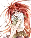  bad_id bad_pixiv_id long_hair may_(karinmay) red_eyes red_hair school_uniform serafuku shakugan_no_shana shana solo sword thighhighs weapon 