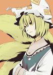  bad_id bad_pixiv_id blonde_hair fox_tail hands_in_opposite_sleeves hat ica multiple_tails solo tail touhou yakumo_ran yellow_eyes 