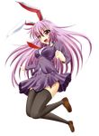  animal_ears blazer bunny_ears campbell_gichou full_body highres jacket long_hair necktie purple_hair red_eyes red_neckwear reisen_udongein_inaba solo thighhighs touhou transparent_background 