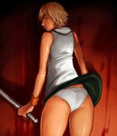  blonde_hair commentary_request heather_mason jacket looking_at_viewer panties sawao short_hair silent_hill silent_hill_3 sleeveless solo turtleneck underwear 