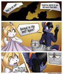  2017 anthro arctic_fox bed canine cat comic digital_media_(artwork) english_text feline female fennec fox fur hair hi_res humor mammal open_mouth sidni sidnithefox smaller_version_at_source stack_(character) text white_fur 