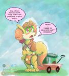 age_regression ageplay canid canine canis clothed clothing diaper domestic_dog dustyerror english_text eyewear female fox girl_scout glasses hi_res mammal nintendo pamp pamper pokemon roleplay text trans_(lore) trans_woman_(lore) transformation uniform wearing_diaper