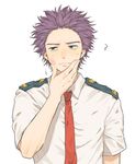  boku_no_hero_academia male_focus purple_hair shinsou_hitoshi simple_background solo u.a._school_uniform upper_body white_background 
