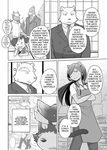  anthro bear canine chest_tuft clothing comic cotton_(artist) dog english_text feline female greyscale hair jingu_sayoko kuro_(tooboe_bookmark) long_hair male mammal monochrome natsume_(tooboe_bookmark) nitobe text tooboe_bookmark tuft 