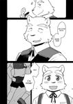  anthro bear clothing comic cotton_(artist) english_text kuro_(tooboe_bookmark) male mammal monochrome text tooboe_bookmark young 