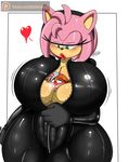  &lt;3 amy_rose between_breasts big_breasts breasts canine digitaldomain123 domination duo eyelashes female female_domination fox hedgehog huge_breasts kiss_mark larger_female lipstick makeup male mammal rubber size_difference smaller_male sonic_(series) sweat 