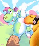  alternate_version_available anal anal_penetration anus balls bowser butt dinosaur ginn88 girly green_yoshi hair male male/male mario_bros nintendo penetration penis piercing sex size_difference video_games yoshi 