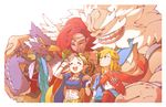  bird blonde_hair blush closed_eyes dark_skin daruk fish_girl gerudo gloves green_eyes hair_ornament hairband hug jewelry link long_hair mipha monster_girl multicolored multicolored_skin no_eyebrows pointy_ears princess_zelda red_hair red_skin revali rito simple_background smile the_legend_of_zelda the_legend_of_zelda:_breath_of_the_wild urbosa white_hair yellow_eyes zora 