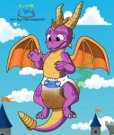 absurd_res activision bodily_fluids castle cel_shading claws cloud diaper diaper_fetish diaper_use dragon feces feral flying full_diaper genital_fluids hi_res horn male marvispot84 mythological_creature mythological_scalie mythology peeing pooping purple_body purple_eyes scales scalie shaded sky soiled_diaper solo spyro spyro_reignited_trilogy spyro_the_dragon stink_fumes stink_lines stinky_diaper unclean_diaper urine used_diaper wet_diaper wetting wetting_diaper wings