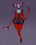  anthro bat big_breasts big_ears black_fur breasts chest_tuft claws cleavage clothed clothing derek_hetrick eyelashes fangs female fur huge_breasts long_arms mammal musette open_mouth red_eyes tuft wide_hips 