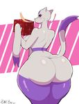  2017 absurd_res anthro big_butt breasts butt female gift hi_res mienshao nintendo plankboy pok&eacute;mon pok&eacute;mon_(species) rear_view side_boob solo thick_thighs video_games wide_hips 
