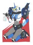  1girl autobot blue_eyes blue_lips handcuffs mecha_girl no_humans solo strongarm_(transformers) transformers 