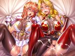  1boy 2girls ahegao alicia_viewstream ass bed blonde_hair blush breasts censored cum cum_in_pussy curvy facial female gloves hair_ornament hetero huge_ass jewelry kagami_hirotaka kangoku_senkan kangoku_senkan_2 large_breasts legs_up lilith-soft looking_at_viewer lying maya_cordelia missionary moaning multiple_girls no_bra on_bed orange_hair penetration penis princess purple_eyes pussy pussy_juice red_eyes saliva see-through sex shiny shiny_clothes shiny_hair sideboob skin_tight smile spread_legs sweat taimanin_asagi_battle_arena thong tiara tongue_out vaginal wet 