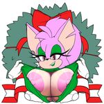  absurd_res bat bessi_the_bat big_breasts big_nipples breasts christmas clothing disembodied_hand eyelashes fan_character female grope hi_res holidays huge_breasts lipstick makeup mammal marthedog nipples nude plant ribbons ripping smile sonic_(series) teeth undressing wreath 
