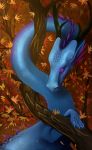  2017 antlers black_horn blue_scales claws deviant-soulmates digital_media_(artwork) dragon horn purple_eyes scales 